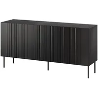 Mirjan24 Sideboard, Schwarz, Holzwerkstoff, Rechteckig, rund, 151x75x40 cm, Wohnzimmer,
