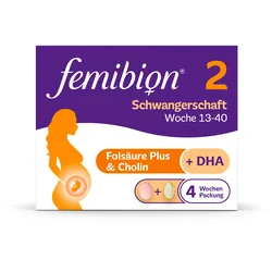 Femibion® 2 Schwangerschaft Nahrungsergänzung, SSW 13-40, Folsäure Beutel 28 St 28 St Beutel