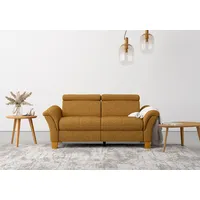 2,5-Sitzer HOME AFFAIRE "Lindgren", gelb (mustard), B:185cm H:84cm T:93cm, 100% Polyester, Sofas, wahlweise mit TV-Funktion, links oder beidseitig, Kopfteilverstellung