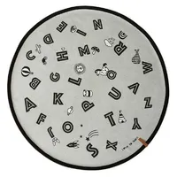 OYOY mini Teppich "The Alphabet in Hellgrau - Ø Ø120 cm