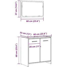 vidaXL Badschrank mit Spiegel 1-tlg. Betongrau