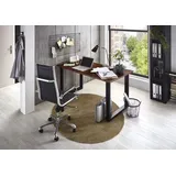 sam möbel gmbh SAM® Baumkante Schreibtisch massiv Akazie nussbaum 140x80 schwarz PALMA - Braun
