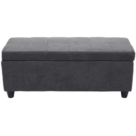 berlinlodge Aufbewahrungs-Truhe Lars HxBxT 45x114x45cm Stoff/Textil Dunkelgrau Sitzbank Bank