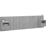 vidaXL Kopfteil mit Nachttischen Grau Sonoma Holzwerkstoff