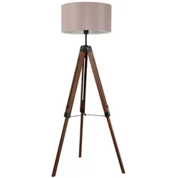 EGLO Stehlampe "LANTADA", braun (nuss taupe), Ø 45,00cm H: 143,00cm, Lampen, Stehlampe, Dunkelbraun und Taupe, mit Schalter, FSC zertifiziert, E27