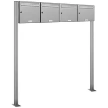 AL Briefkastensysteme Standbriefkasten 4 Fach Silber