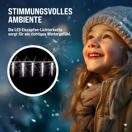 monzana LED-Lichterkette Eiszapfen 10 m Weiß