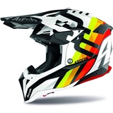 Airoh Aviator 3 Rainbow Carbon Motocross Helm, weiss, Größe S