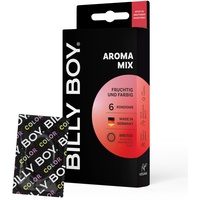 Billy Boy Kondome Aroma Mix | 56 mm Fruchtig aromatisierte, breitere Kondome (1x6 Stück)