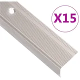 vidaXL Treppenkantenprofile L-Form 15 Stk. Aluminium 100cm Champagner