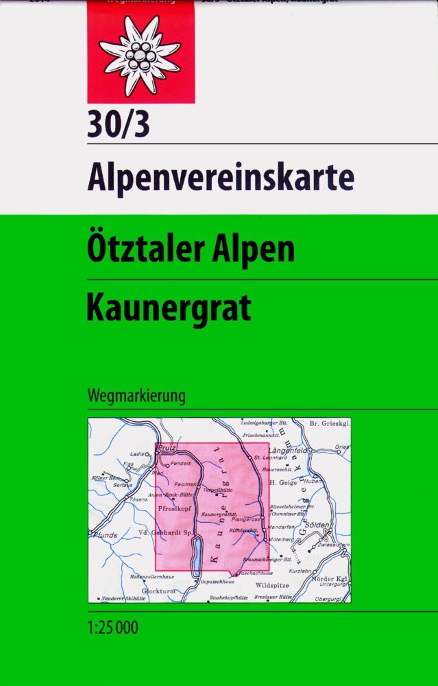 Ötztaler Alpen - Kaunergrat  Karte (im Sinne von Landkarte)
