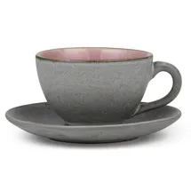 Bitz Kaffeetasse mit Untertasse 0,24 l Grau/Hellrosa