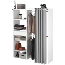 Parisot Kleiderschrank Bari 143 x 182 x 48 cm Weiß/Grau