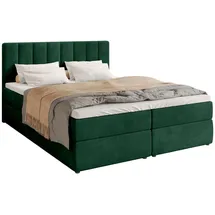 bromarkt Boxspringbett DENVER mit 2 Bettkasten, Bonell-Matratze, Polsterbett, Bett Grün