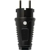 PCE PC Electric 0512-ss Schutzkontaktstecker Vollgummi 250V Schwarz IP54