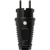 PCE PC Electric 0512-ss Schutzkontaktstecker Vollgummi 250V Schwarz IP54