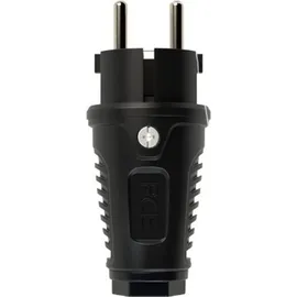PCE PC Electric 0512-ss Schutzkontaktstecker Vollgummi 250V Schwarz IP54
