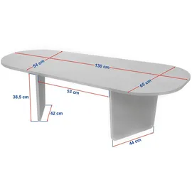 Skye Decor Ovalis Schwarz Walnuss 130 x 65 x 40 cm