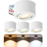 SSC-LUXon CELI-1WM Aufbau Deckenspots LED schwenkbar - mit 4x LED Modul 4W warmweiß 230V - Aufputz Spots weiß