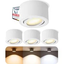 SSC-LUXon CELI-1WM Aufbau Deckenspots LED schwenkbar - mit 4x LED Modul 4W warmweiß 230V - Aufputz Spots weiß