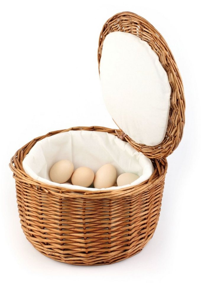 APS Eierkorb, Baumwolle, Rattan, (1-tlg), handgeflochten, Vollweide beige|braun