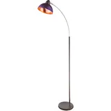 GLOBO Stehleuchte rostfarben Retro Wohnzimmerleuchte stehend gold Stehlampe Bogenleuchte rost gold, Fernbedienung dimmbar, RGB LED 8,5W 806Lm warmweiß, H 155 cm