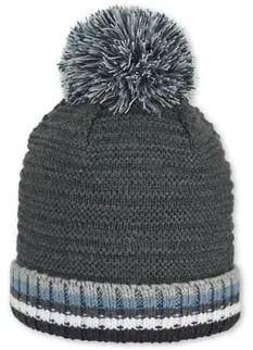 Sterntaler Bommelstrickmütze Umschlag anthrazit, 51 cm