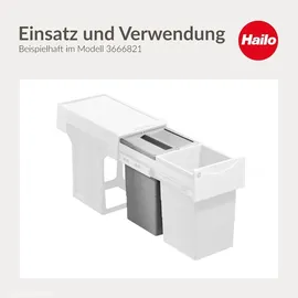 HAILO Einbaumülleimer 15 l Grau
