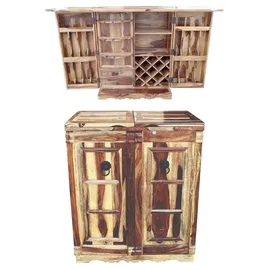 Marrakesch Orient & Mediterran Interior Orientalischer Hausbar Bartheke aufklappbar aus Massivholz Jiya Natur