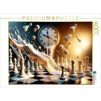 Calvendo Puzzle Zeitflut im Schachreich: Eine Verbindung von Uhren