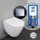 Duravit D-Neo Compact Komplett-SET Wand-WC mit neeos Vorwandelement,, 2588092000+16603CR#SET,