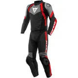 Dainese Avro 4, Lederkombi 2tlg. - Schwarz/Grau/Rot - 52