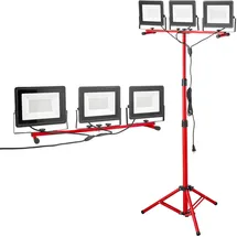 Vevor Baustrahler LED mit Stativ, 21000 Lumen, 6000-6500K Arbeitsleuchte mit drei Köpfen, Einzelschalter, und 3,3 m Netzkabel, für Baustellenbau im Innen- und Außenbereich, IP65 wasserdicht