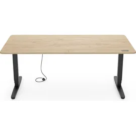 Yaasa Schreibtisch Eiche hell / Schwarz