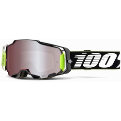 100 Percent Armega Racr HiPer, Crossbrille verspiegelt - Schwarz/Weiß Silber-Verspiegelt