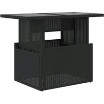 vidaXL Gartentisch mit Glasplatte Schwarz 100x55x73 cm Poly Rattan