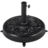 Yaheetech 25 kg Sonnenschirmständer mit Rollen, ø50,5 cm Schirmständer im Retro-Design für Schirmstangen von 34/38/48 mm, Sonnenschirmfuß Schirmhalter für Garten, Balkon, Terrasse (Schwarz)
