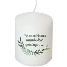 Stumpenkerze Von guten Mächten wunderbar geborgen... 8 cm