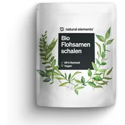natural elements Bio Flohsamenschalen – 99+% Reinheit Low-Carb, ballaststoffreich, glutenfrei Pulver 500 g