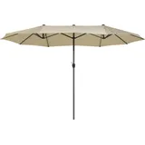 Beliani Doppelsonnenschirm 460 x 270 cm Taupe