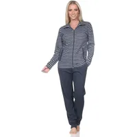 Normann Damen Hausanzug/Freizeitanzug in Kuschel Interlock Qualität - auch in Übergröße, Farbe:Navy-Mel., Größe:48-50 - 48-50