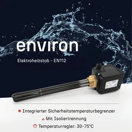 ENVIRON Heizstab mit Isoliertrennung 1 1/2 Zoll stufenlos regelbar 2,5 kW