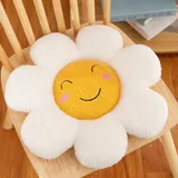 Blume Stuhlkissen, Blumenförmige Wurfkissen, Blumen bodenkissen Groß, Weiches Sitzkissen, Plüschkissen, Sofa-Pads für Mädchenzimmer, Babyzimmer, Heimdekoration Aesthetic Kinderzimmer (Weiß,40 cm)