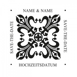 Monogrammstempel - Save the date mit Lilien - Trodat 4924
