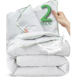 welldora Komfort Bettdecke 220x240 zweiteilig | 100% weiche Federn & Daunen | Fachärztlich geprüft, Oeko-Tex, Allergiker | Zert. für Tierwohl | 2 Decken Vierjahreszeiten Daunendecke Sommer & Winter