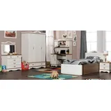 Xlmoebel Komplettschlafzimmer Holz-Möbelset für klassisches Kinder- und Jugendzimmer, (5-tlg., Schlafzimmer-Set), Hergestellt in Europa weiß