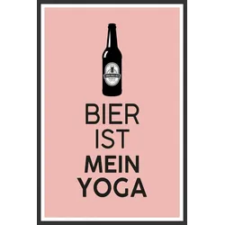 queence Metallbild »Bier Yoga«, Sprüche-Schriftzug-Sprüche-Sprüche & Texte-Getränke, (1 St.), Stahlschild, Blechschild, Sprüche, Texte, witzig, Bier queence Farbe Bild(er): schwarz