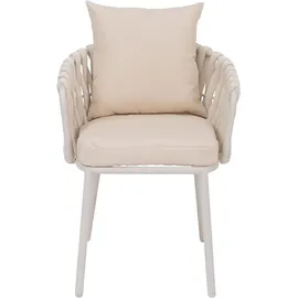 Mendler HWC-P89 Gartensessel 56 x 71 x 71 cm creme 2 St.
