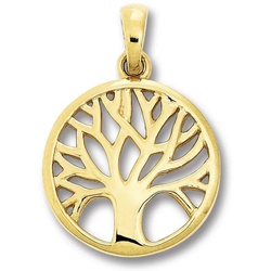 ONE ELEMENT Kettenanhänger Lebensbaum Anhänger aus 333 Gelbgold, Damen Gold Schmuck Lebensbaum goldfarben