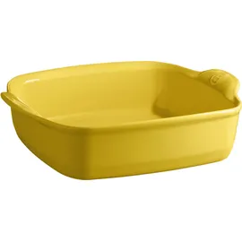 Emile Henry Auflaufform quadratisch 24 cm, gelb